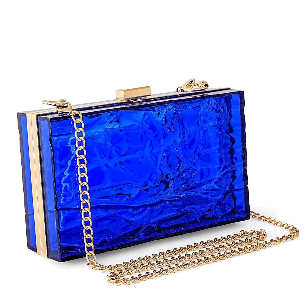 9955 Clear Purse Acrylic Evening Bags clear clutch purse Ripple Shaped